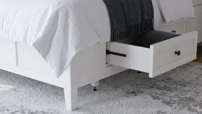 Grace Four Drawer King-size Platform Storage Bed in Snowfall White