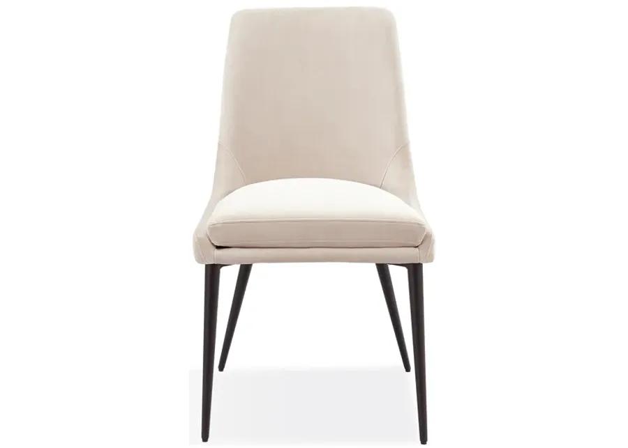 Winston Upholstered Metal Leg Dining Chair in Cream and Champagne