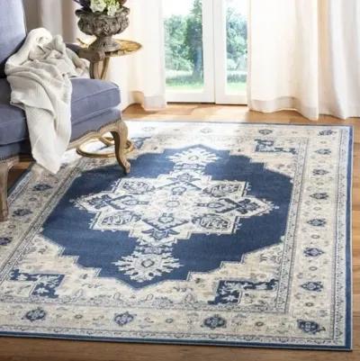 Brentwood 865 Navy / Creme 9' X 9' Square Square Powerloomed Rug