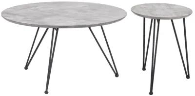 Kerris Coffee Table Set (2-Piece) Gray & Black