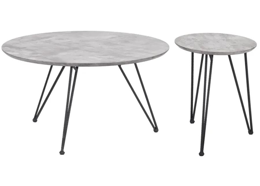 Kerris Coffee Table Set (2-Piece) Gray & Black