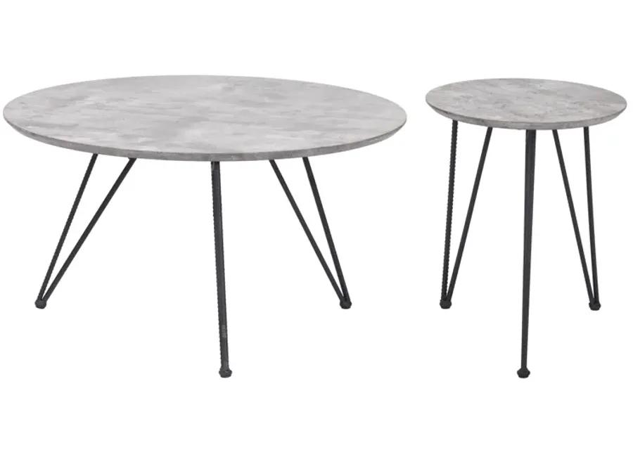 Kerris Coffee Table Set (2-Piece) Gray & Black