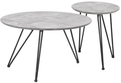 Kerris Coffee Table Set (2-Piece) Gray & Black