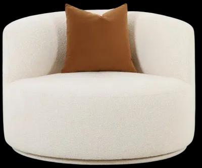 Fickle Cream Boucle Swivel Chair