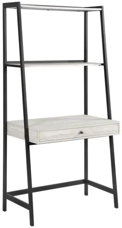 Pinckard 3-piece Ladder Desk Set Grey Stone and Black