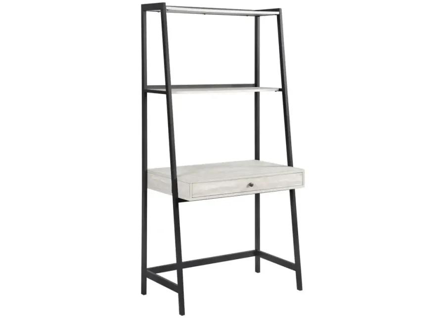 Pinckard 3-piece Ladder Desk Set Grey Stone and Black