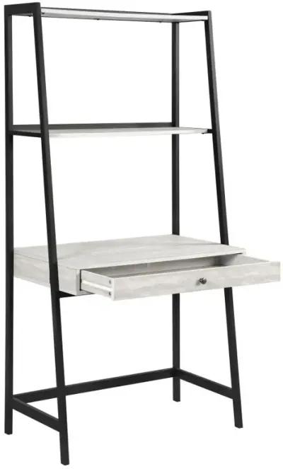 Pinckard 3-piece Ladder Desk Set Grey Stone and Black