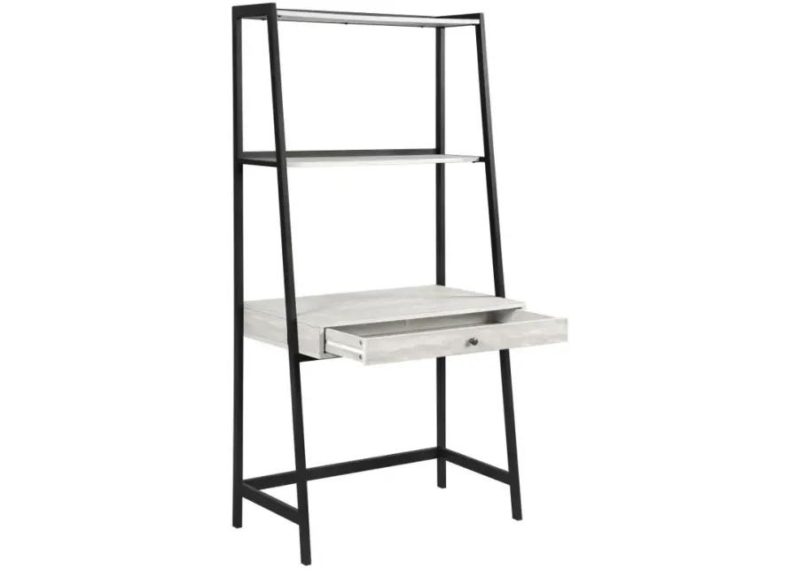 Pinckard 3-piece Ladder Desk Set Grey Stone and Black