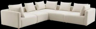 Hangover Cream Linen 5-Piece Modular L-Sectional