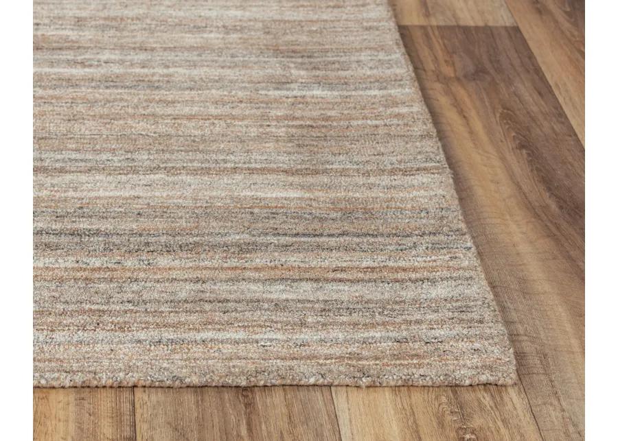 Seasand Brown Muted Stripe Recycled Polyester 5' x 7'6" Rectangle Rug