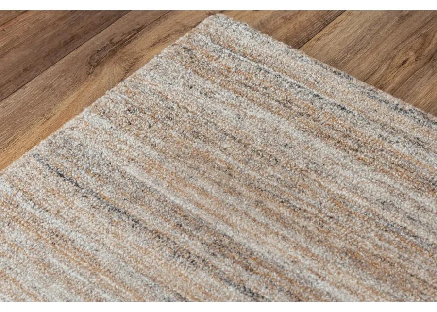 Seasand Brown Muted Stripe Recycled Polyester 5' x 7'6" Rectangle Rug