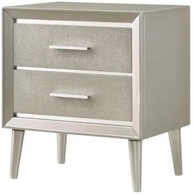 Ramon 2-drawer Nightstand Metallic Sterling