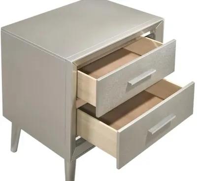 Ramon 2-drawer Nightstand Metallic Sterling