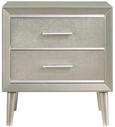 Ramon 2-drawer Nightstand Metallic Sterling