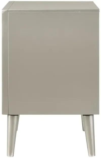 Ramon 2-drawer Nightstand Metallic Sterling