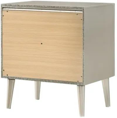 Ramon 2-drawer Nightstand Metallic Sterling