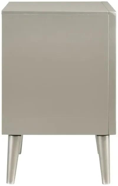 Ramon 2-drawer Nightstand Metallic Sterling