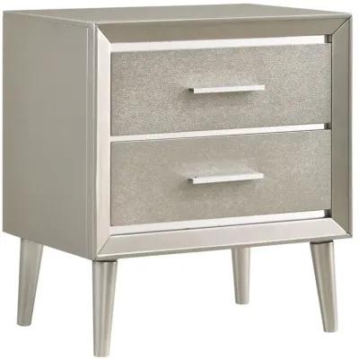 Ramon 2-drawer Nightstand Metallic Sterling