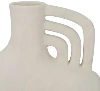 Cer, 8" Rough Triple Handle Vase, Cotton