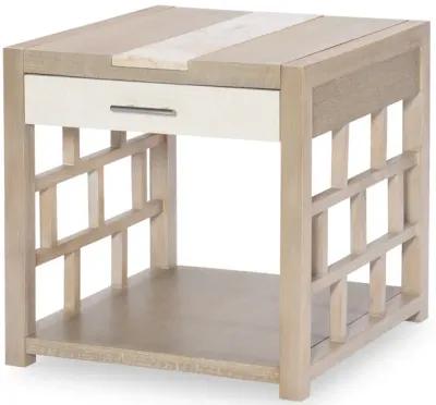 Biscayne Travertine Insesrt End Table