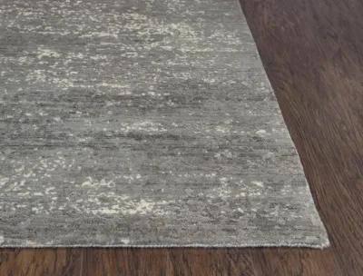 Artistry Gray Abstract NZ Wool/Tencel Blend 2'6" x 8' Runner Rug