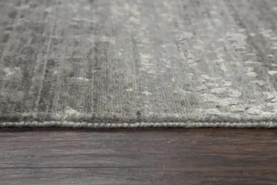 Artistry Gray Abstract NZ Wool/Tencel Blend 2'6" x 8' Runner Rug