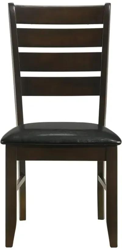 Dalila Ladder Back Side Chairs Cappuccino and Black (Set of 2)