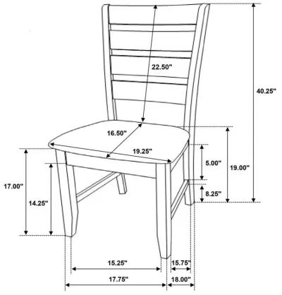 Dalila Ladder Back Side Chairs Cappuccino and Black (Set of 2)