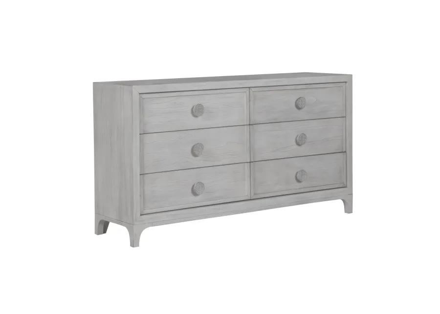 Boho Chic Six-Drawer Dresser in Washed White (2024)