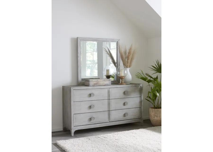 Boho Chic Six-Drawer Dresser in Washed White (2024)