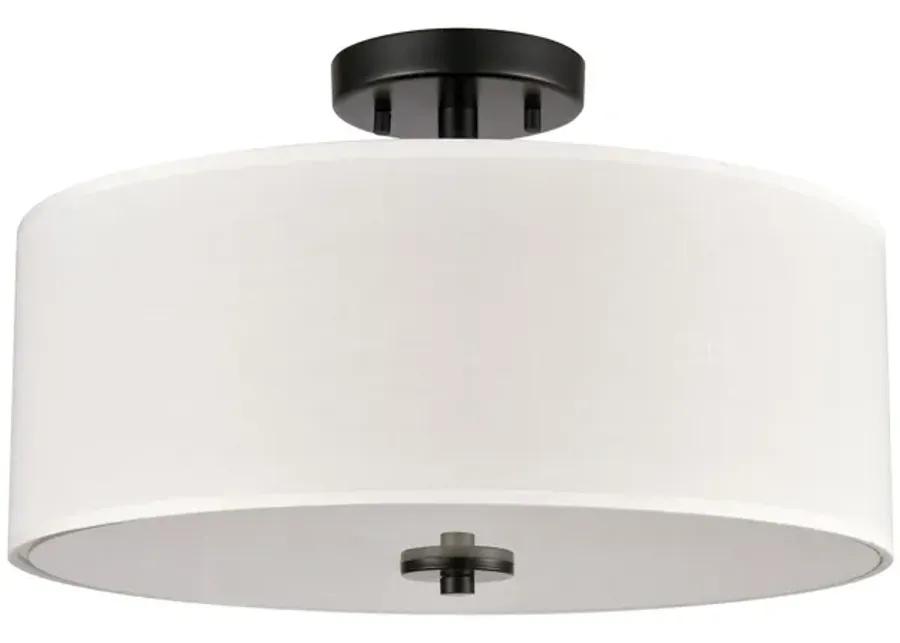 Oakland 16" Wide 2-Light Semi Flush Mount - Black