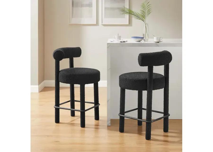 Toulouse Boucle Fabric Counter Stool - Set of 2