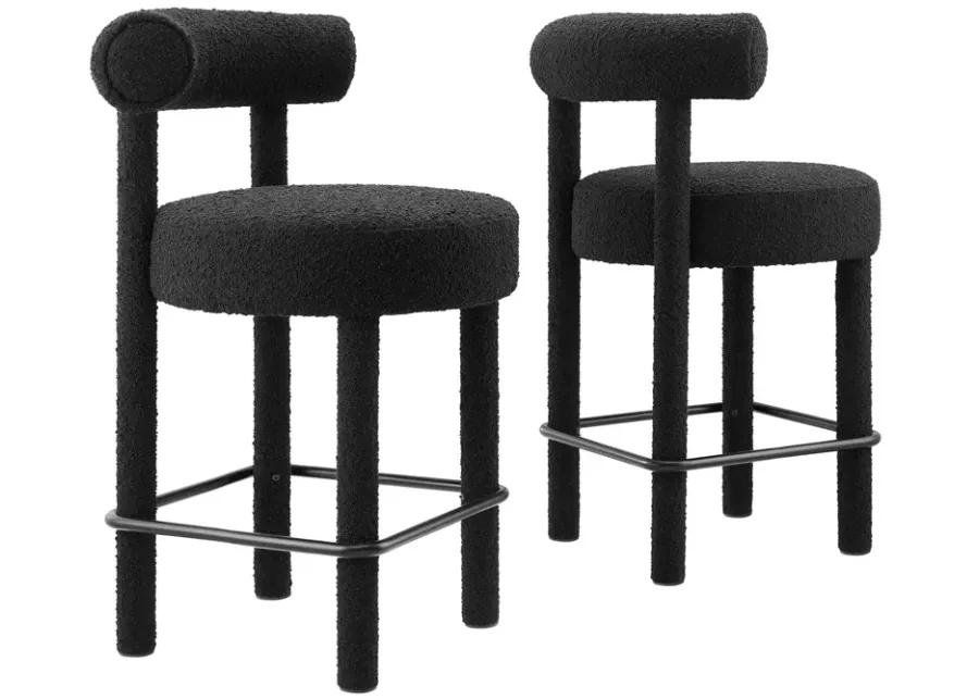 Toulouse Boucle Fabric Counter Stool - Set of 2