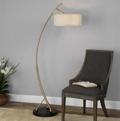 Vardar Curved Brass Floor Lamp