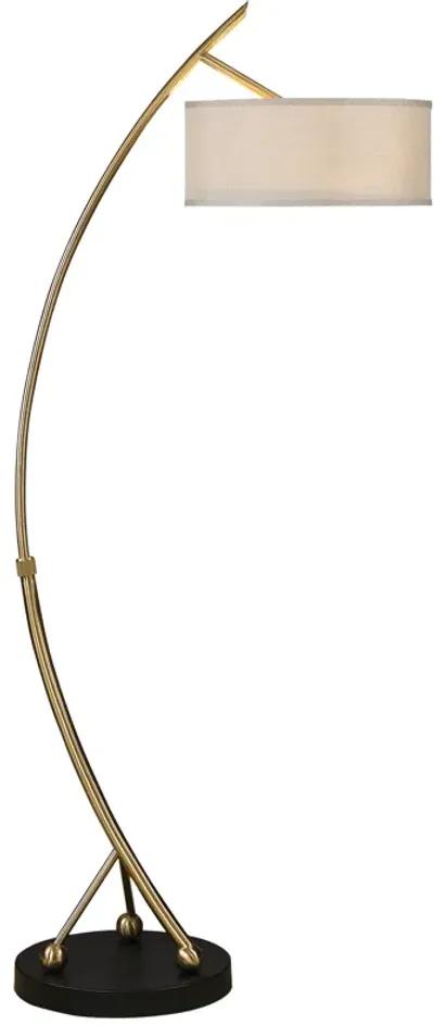 Vardar Curved Brass Floor Lamp