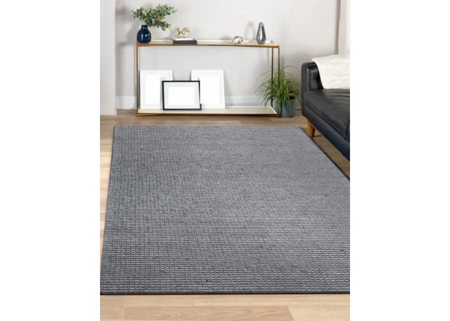 Bigen Anna Gray/Silver Transitional Striped Organic Wool Indoor Area Rug, 5' x 7'9"