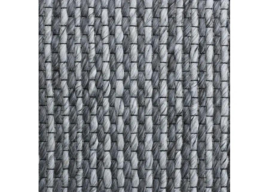 Bigen Anna Gray/Silver Transitional Striped Organic Wool Indoor Area Rug, 5' x 7'9"