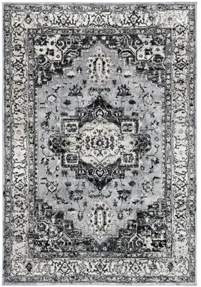 Brentwood 851 Grey / Black 6' X 9' Medium Rectangle Powerloomed Rug