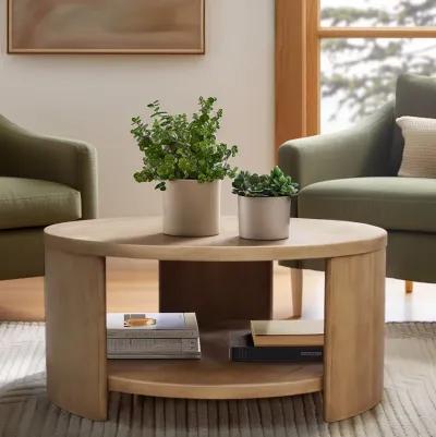 Skye Round Coffee Table with Shelf