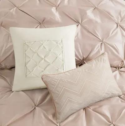 Madison Park Laurel Blush 7 Piece Tufted Comforter Set