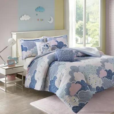 Urban Habitat Kids Cloud Blue Cotton Printed Duvet Cover Set