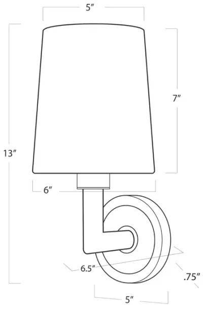 Southern Living Legend Natural Brass Single Sconce