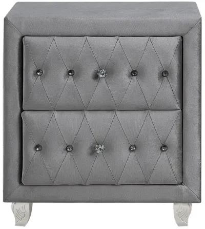 Deanna 2-drawer Rectangular Nightstand Grey