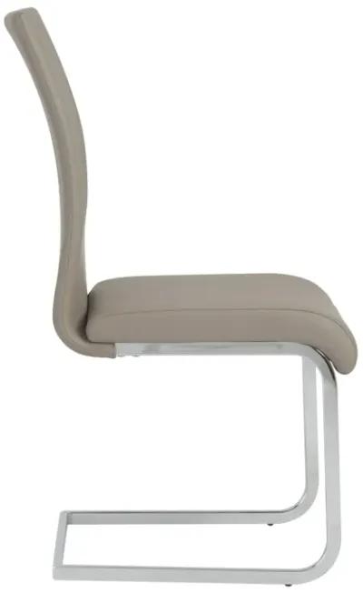 Epifania Dining Chair in Taupe with Chrome Legs - Set of 4