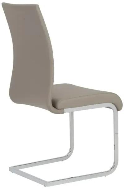 Epifania Dining Chair in Taupe with Chrome Legs - Set of 4