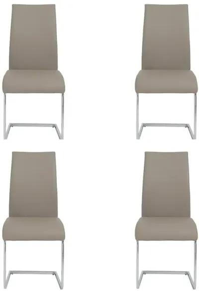 Epifania Dining Chair in Taupe with Chrome Legs - Set of 4