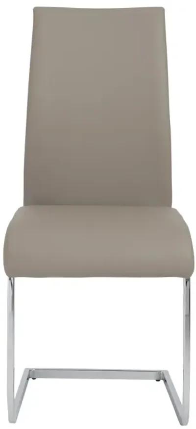 Epifania Dining Chair in Taupe with Chrome Legs - Set of 4