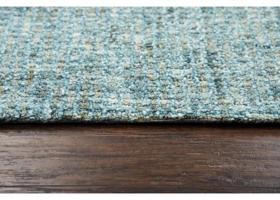 Talbot Teal Tweed Wool 2'6" x 8' Runner Rug