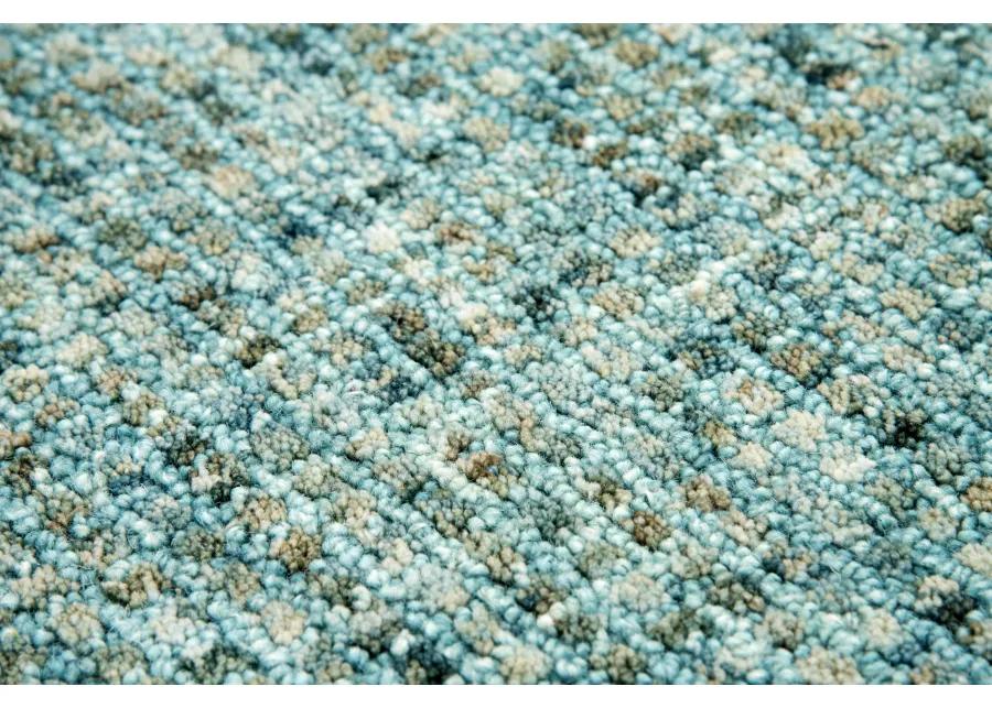 Talbot Teal Tweed Wool 2'6" x 8' Runner Rug