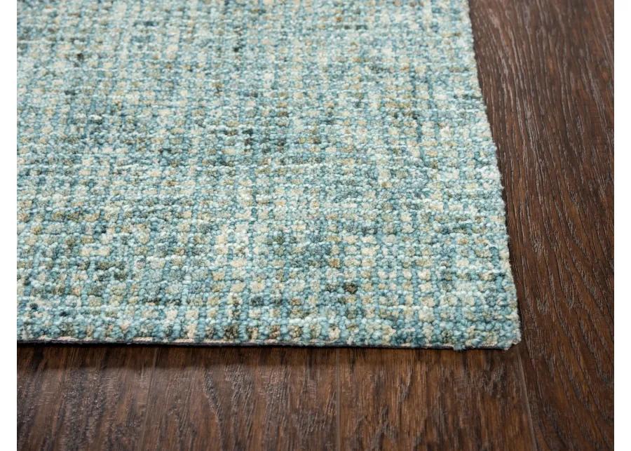 Talbot Teal Tweed Wool 2'6" x 8' Runner Rug